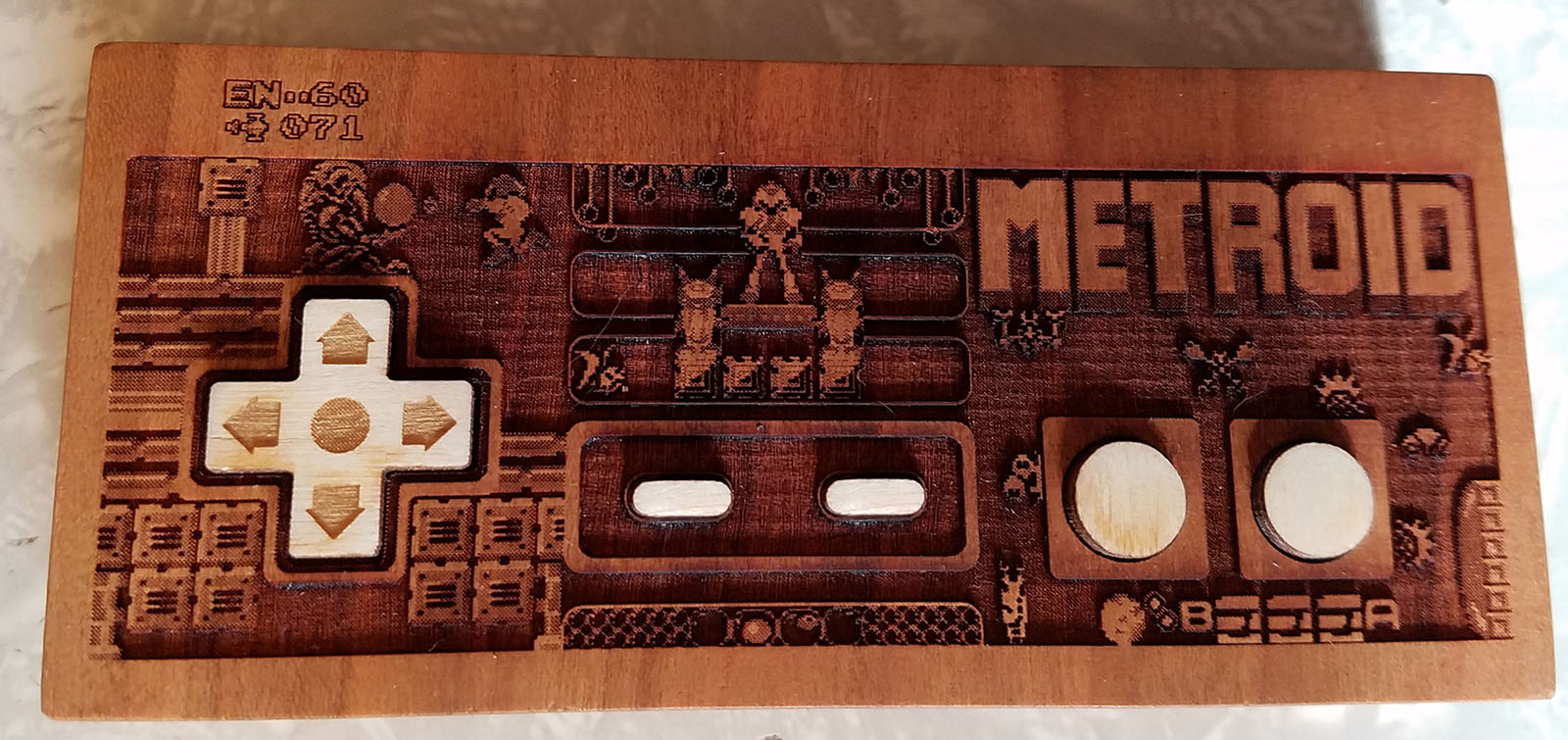 Wood Art Metroid Controller by Spitfire Labs